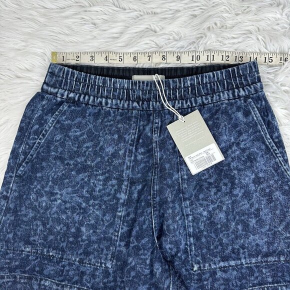 Everlane Women's NWT Dark Blue Painterly‎ Strokes The Denim Utility Shorts S/W28 - Picture 9 of 12